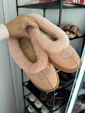 UGG Rylan Suede Shearling Lined Slip-On Slippers